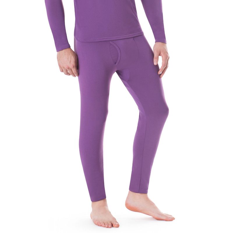 Rocky Men's Thermal Bottoms Long John Base Layer Underwear Pants Insulated For Outdoor Ski Warmth/Extreme Cold Pajamas (Plum - Small)