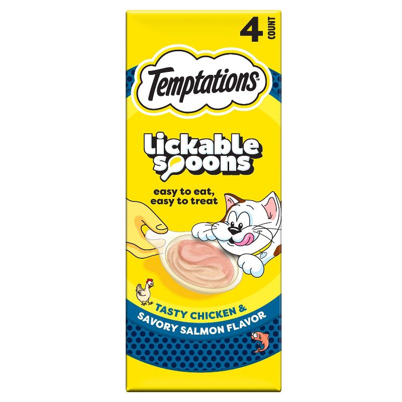 Temptations Cat Treats Lickable Spoons with Chicken and Salmon - 1.41/4ct