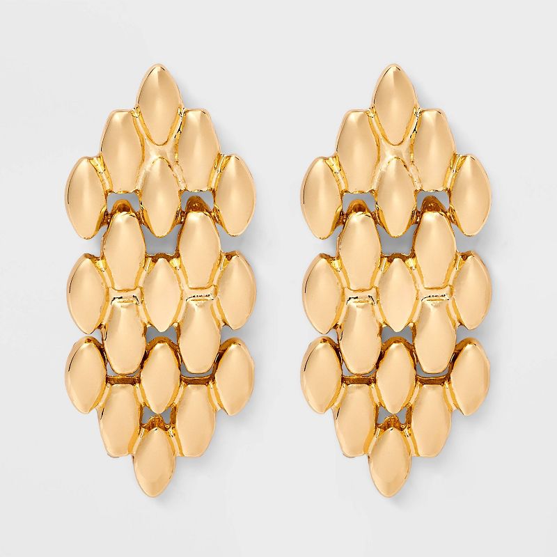 Watchband Chain Drop Earrings - A New Day™ Gold