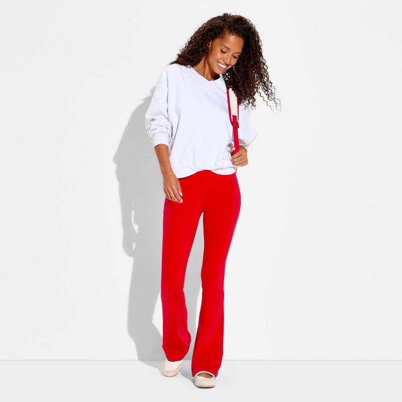 Women's Low-Rise ButterBliss Flare Leggings - Wild Fable™ Berry Red M