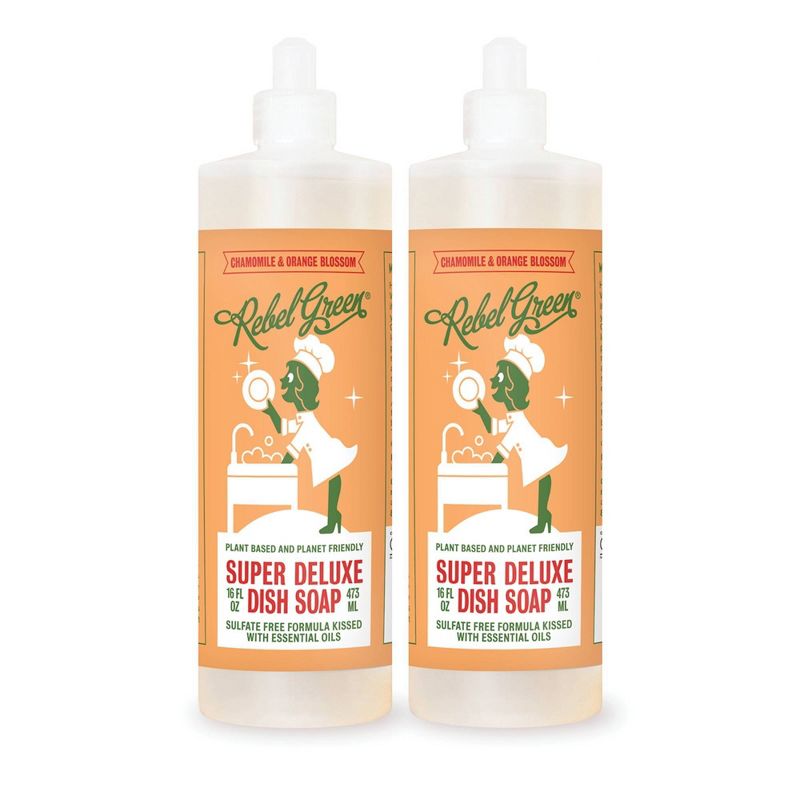 Rebel Green Liquid Dish Soap - Orange Chamomile - 2ct