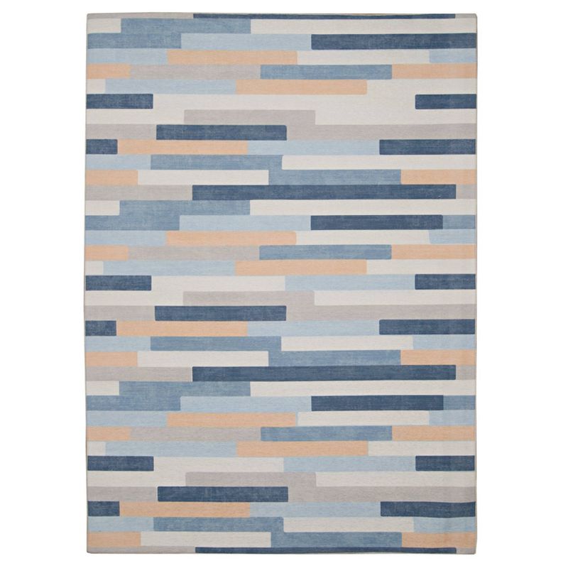 3'x5' Fentress Washable Outdoor Rug Ivory/Blue - Linon