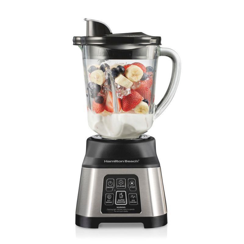 Hamilton Beach Smoothie Smart Electronic Blender 40 Oz. Glass Jar Auto Smoothie Program 56208: 850W, 3 Speeds, Dishwasher-Safe