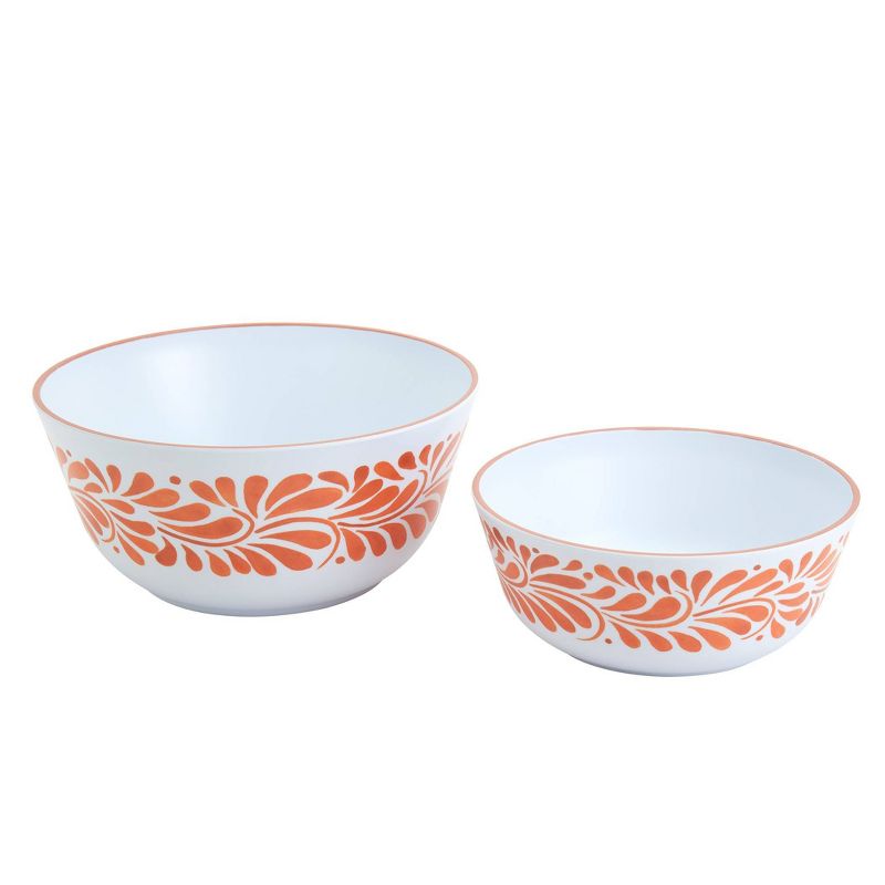 Infuse 2pc Melamine Oval Serving Bowl Set Orange