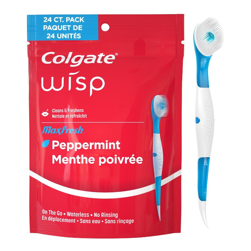 Colgate Max Fresh Wisp Disposable Travel Toothbrushes - Mini - Peppermint - Trial Size -24ct