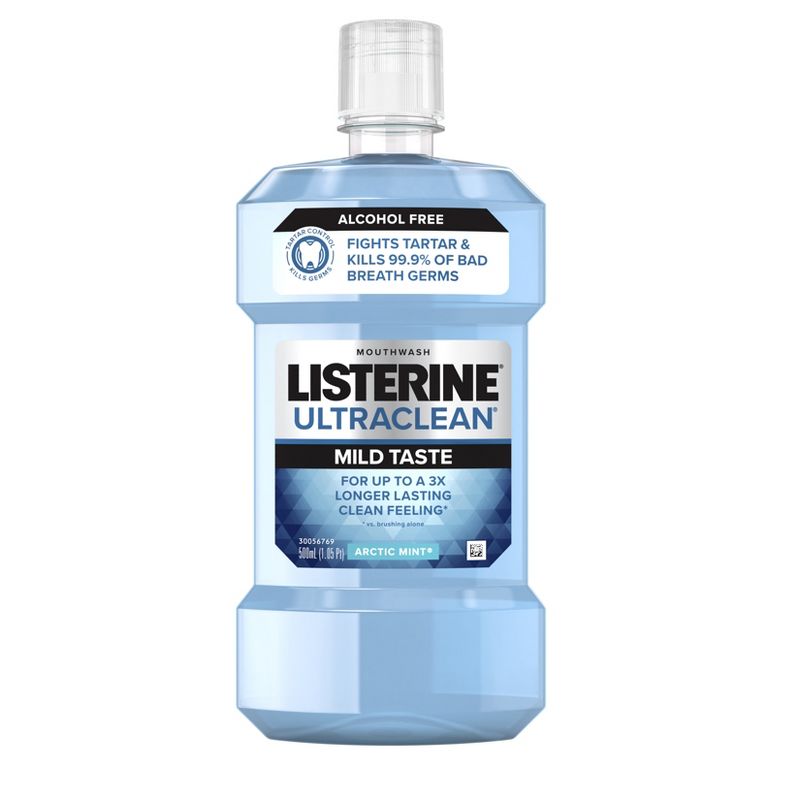 Listerine Ultraclean Alcohol-Free Tartar Control Mild Mouthwash - Arctic Mint - 500ml