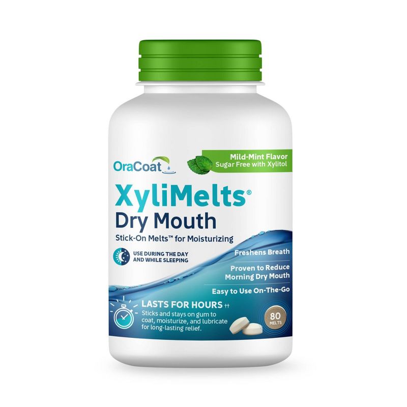 OraCoat XyliMelts for Dry Mouth Relief Mild Mint - 80ct