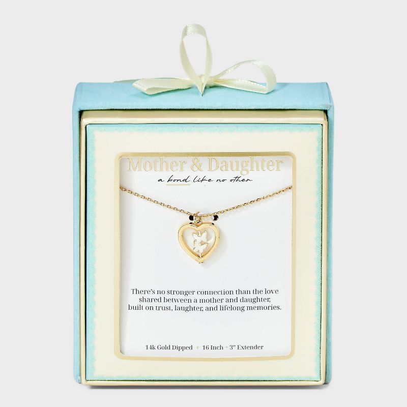 14K Gold Dipped Butterfly Heart Necklace - Gold