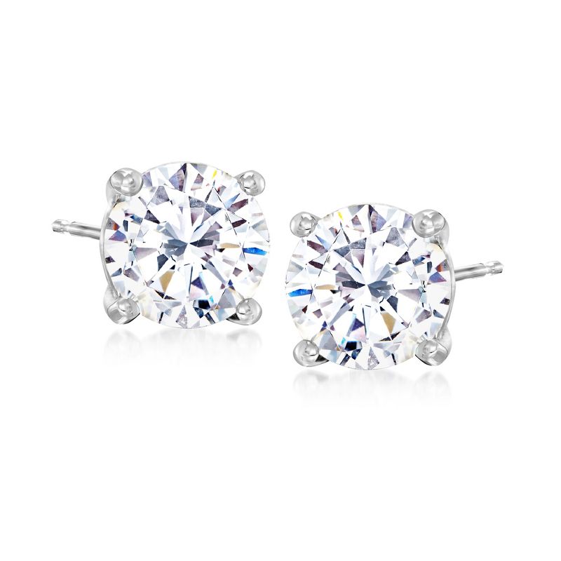 Ross-Simons 4.00 ct. t.w. CZ Stud Earrings in 14kt White Gold