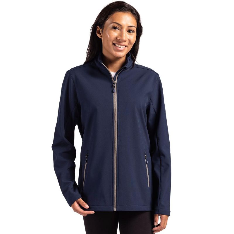 Clique Tempo Stretch Full Zip Womens Softshell Jacket - Dark Navy/Pure Slate - XL