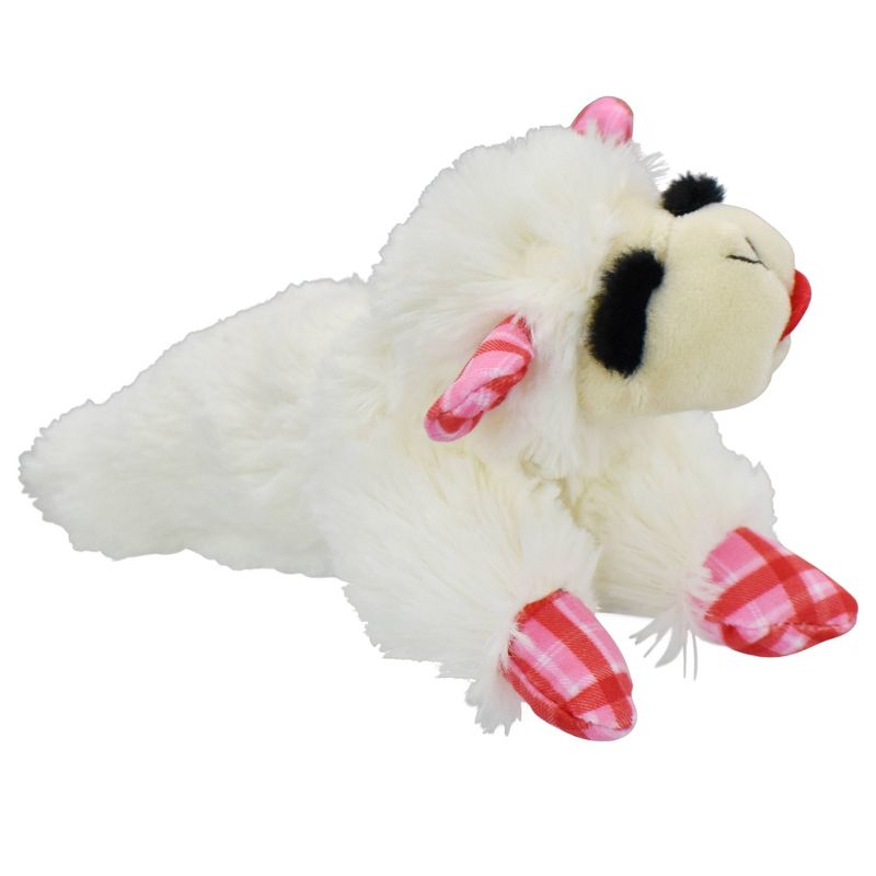 Multipet Lambchop Interactive Plush Plaid Dog Toy