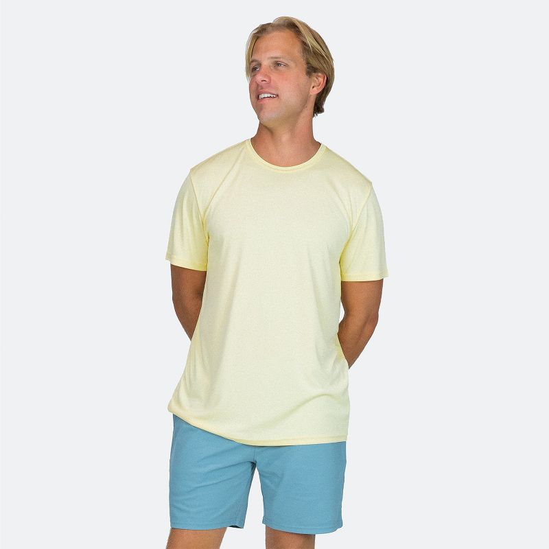 Vapor Apparel Men's UPF 50+ UV Sun Protection Solar Short Sleeve T-Shirt - Pale Yellow, Large
