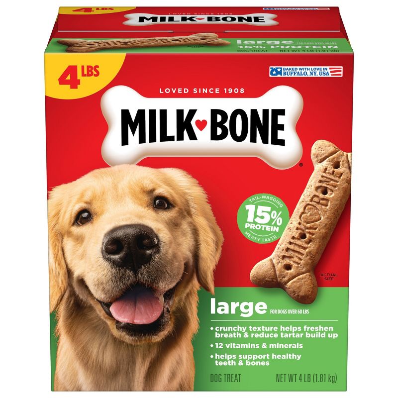 Milk-Bone Beef Biscuits Large Dog Treats - 4lbs