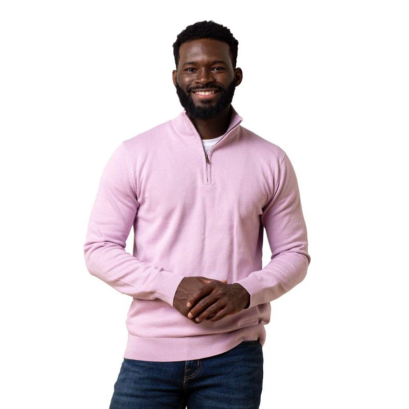 Hope & Henry Men's Organic Fine Gauge Half Zip Pullover Sweater