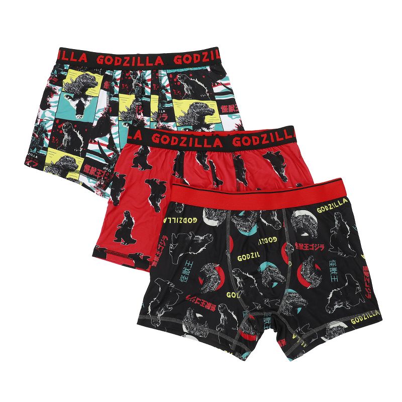 Godzilla King Of Monsters Men's 3-Pack Boxer Briefs-Small