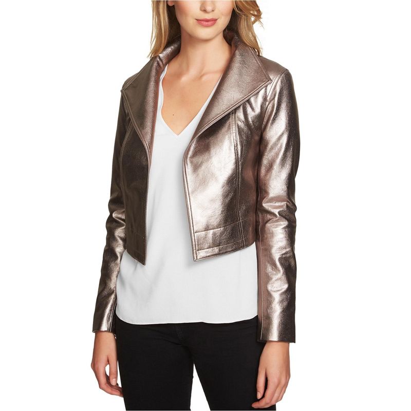 1.STATE Womens Cropped Metallic Jacket, 909, X-Small