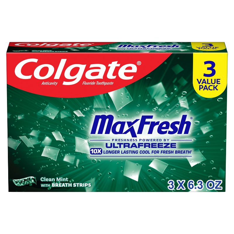 Colgate Max Fresh Toothpaste Clean Mint - 6.3oz/3pk