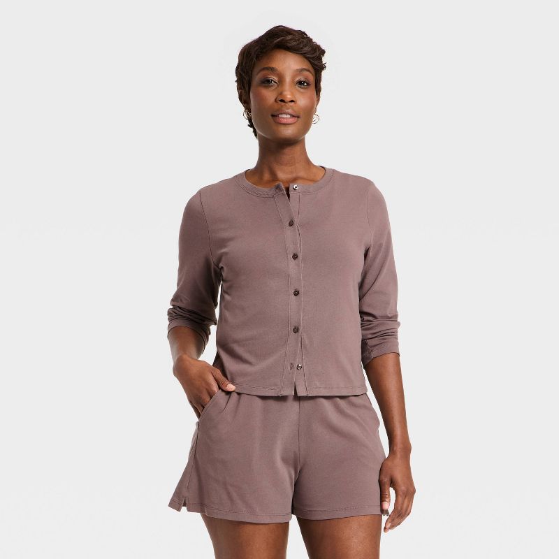 Women's Knit Cardigan - Universal Thread™ Brown M