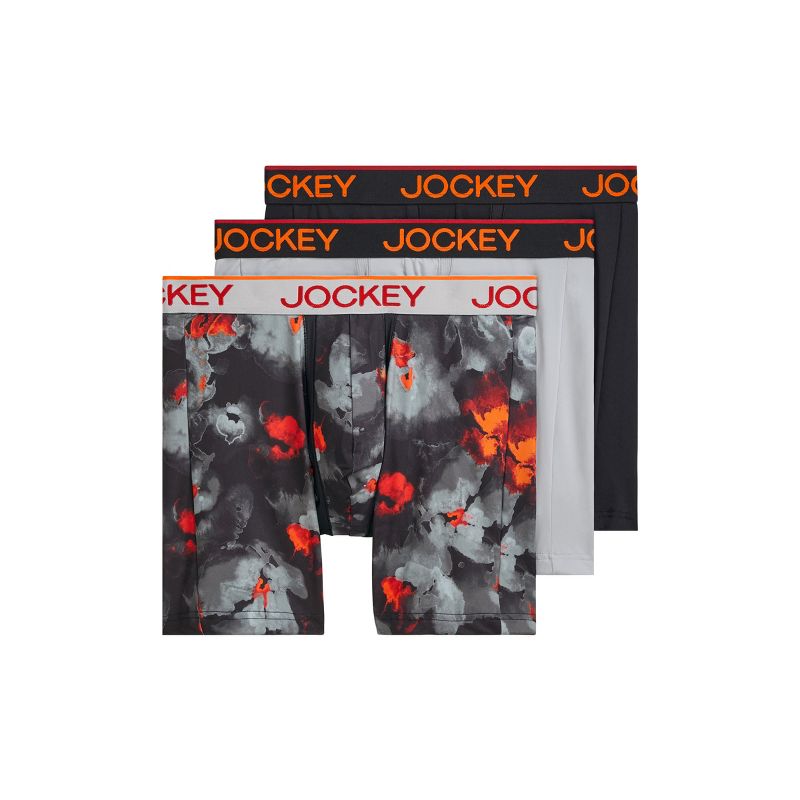 Jockey Men's Chafe Proof Pouch Microfiber 6" Boxer Brief - 3 Pack XL Remembrance