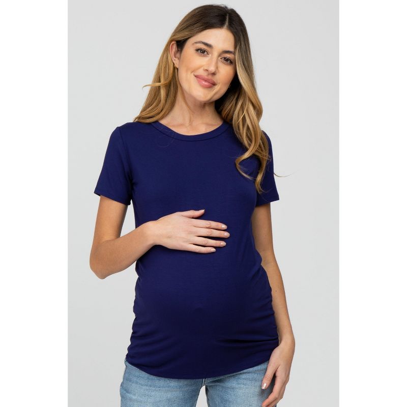 Pinkblush Navy Basic Short Sleeve Maternity Top XL