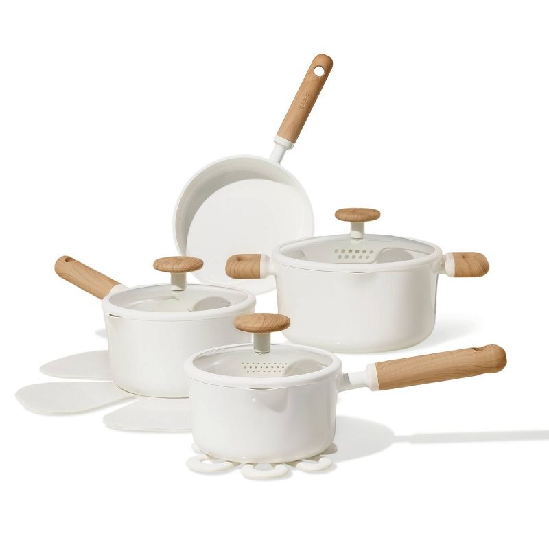 Carote 11pc Ceramic Nonstick Cookware Set Cream