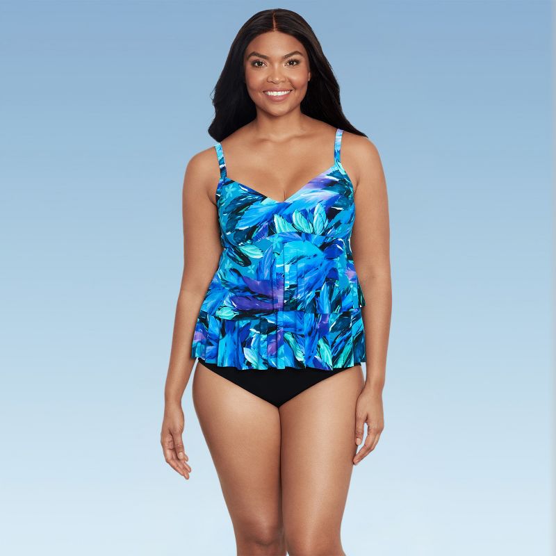 Trimshaper Women's Rylee Tankini Swimsuit Top - Swaying Tropics