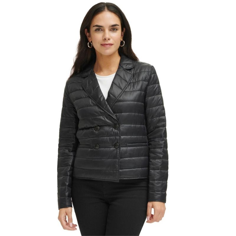 Calvin Klein Womens Puffer Quilted Jacket, black, Small