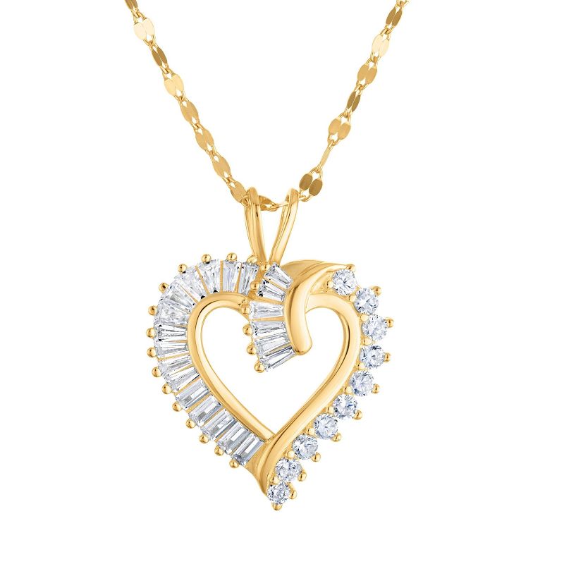 Designs By Gioelli 14K Gold Over Sterling Silver Cubic Zirconia Heart Pendant