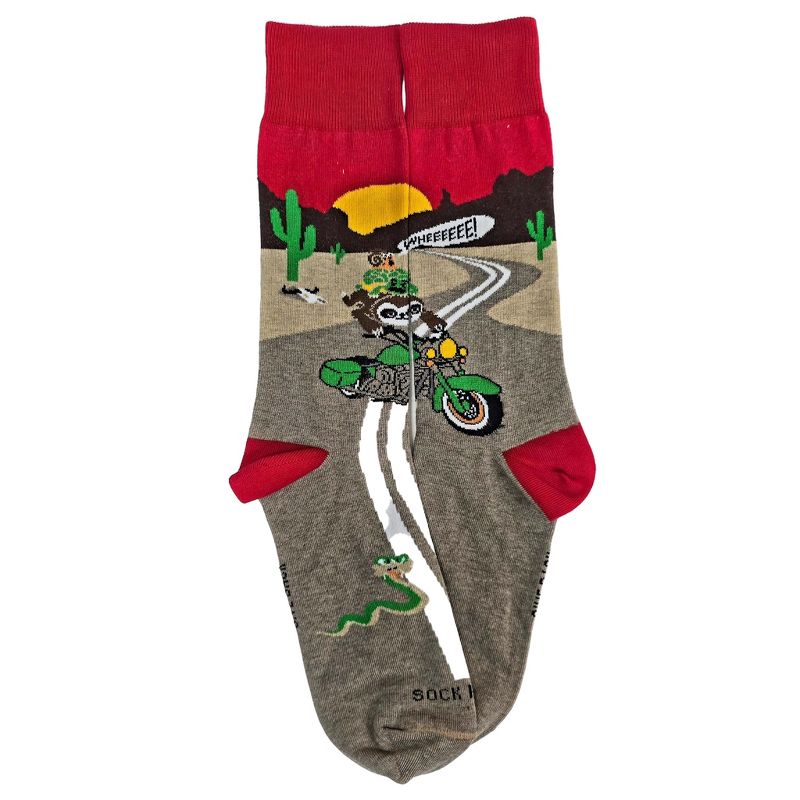 Slow Animals on a Motorcycle Socks from the Sock Panda (Men's Sizes, Adult Large)