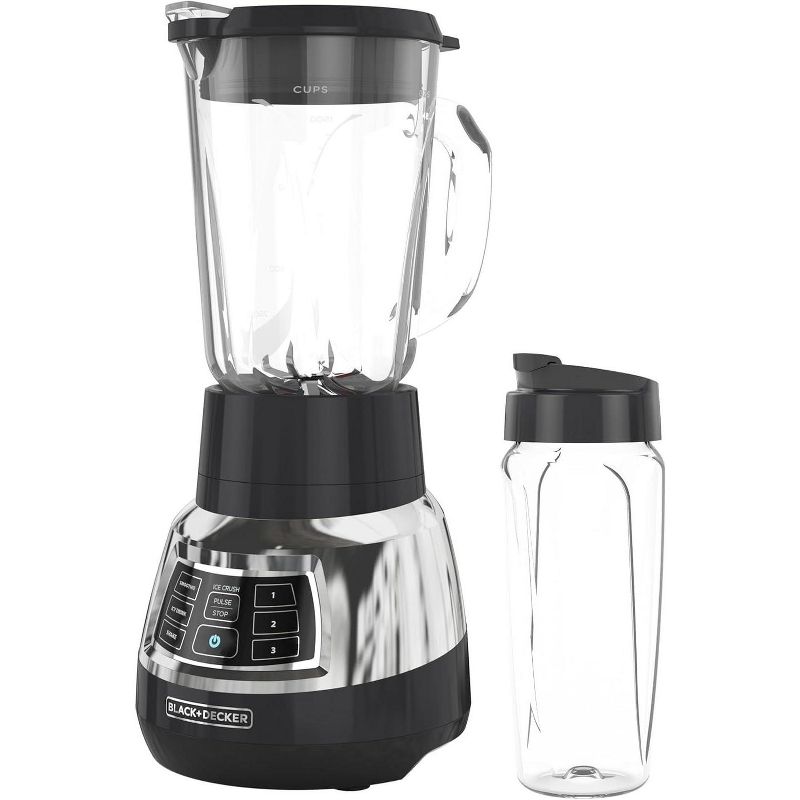 BLACK+DECKER BL1400DG Quiet Stainless Steel Blender with Cyclone Glass Cup