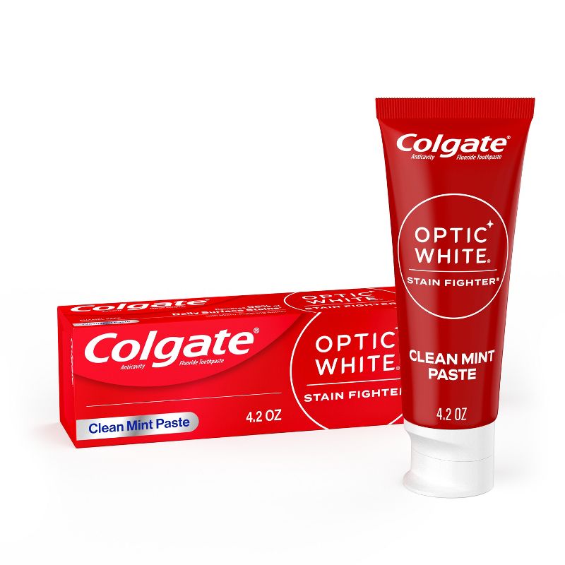 Colgate Optic White Stain Fighter Teeth Whitening Toothpaste - Clean Mint - 4.2oz