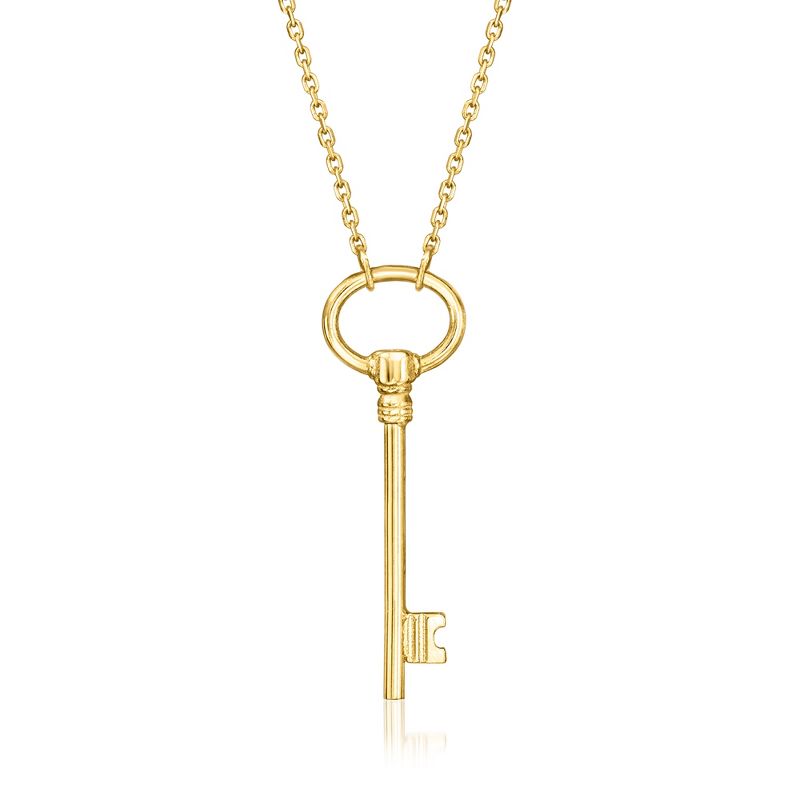 Ross-Simons Italian 10kt Yellow Gold Key Necklace Size 18