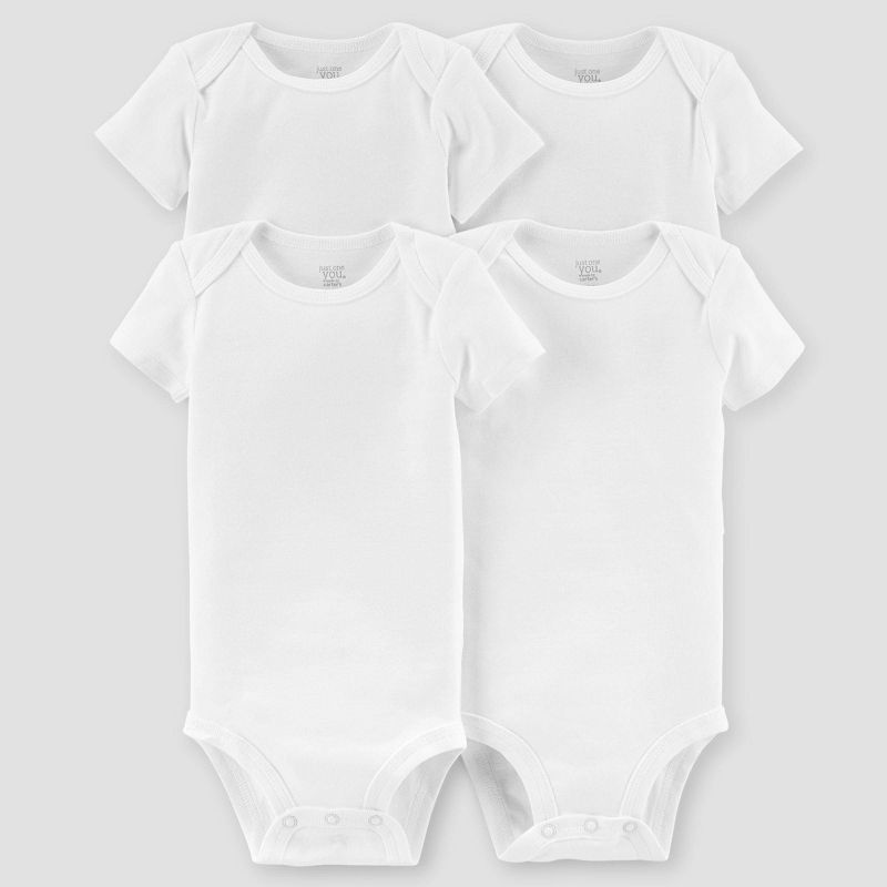 Carter's Just One You® Baby 4pk Short Sleeve Bodysuit - White Newborn