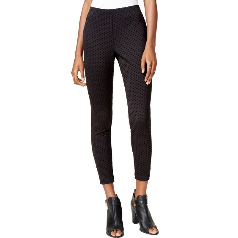 maison Jules Womens Dot-Print Casual Cropped Pants, blackcombo, X-Small