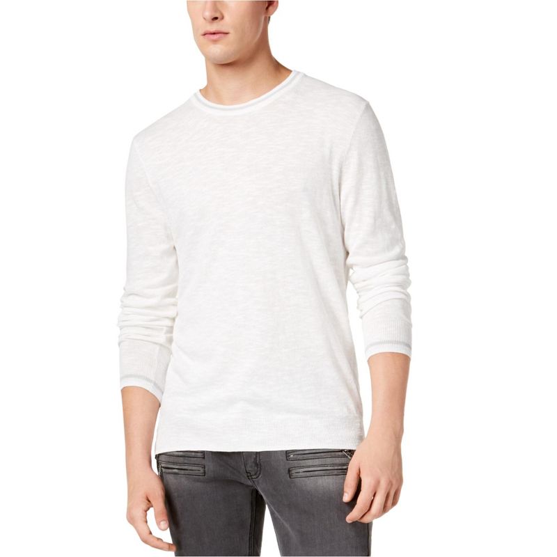 I.N.C International Concepts Mens Contrast-Trim Pullover Sweater, white, X-Large