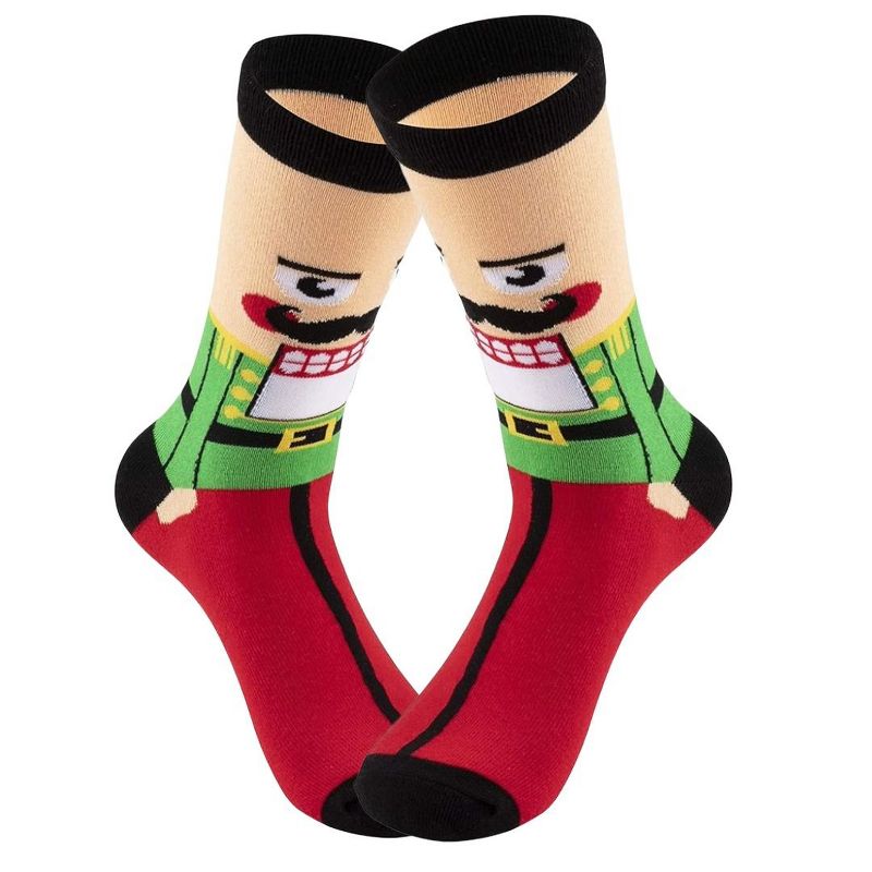 Nutcracker Christmas Crew Socks (Men's Sizes, Adult Large) from the Sock Panda - Great for Christmas Time