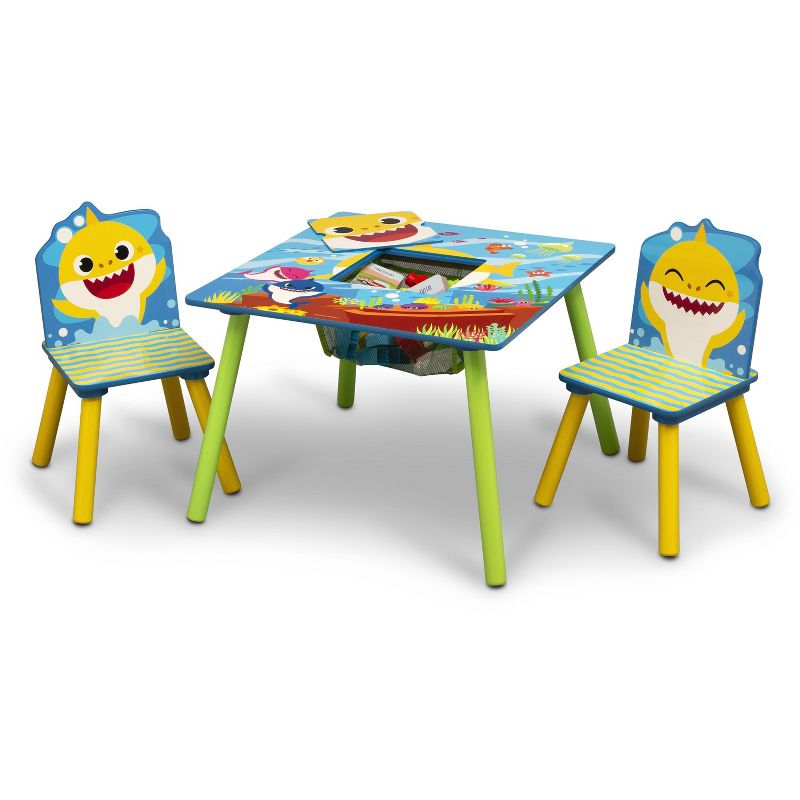Delta Children Baby Shark Kids Table and 2 Chairs with Storage