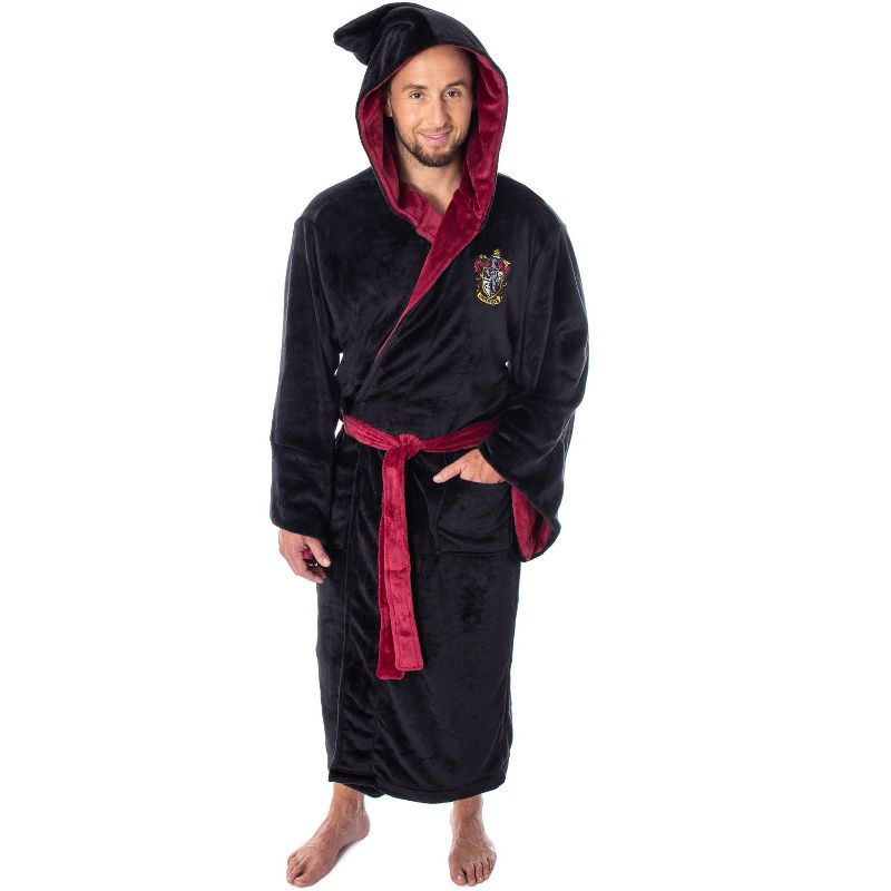Intimo Harry Potter Adult Fleece Plush Hooded Robe (Gryffindor, One Size) Multicoloured