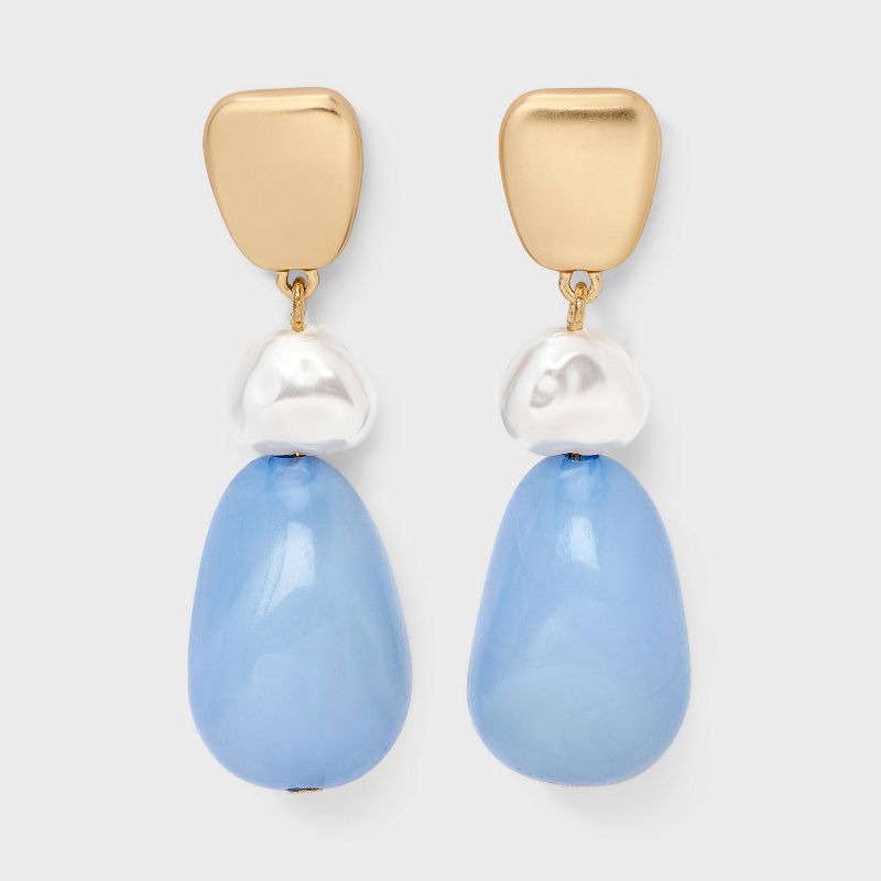 Beaded Drop Earrings - A New Day™ Blue