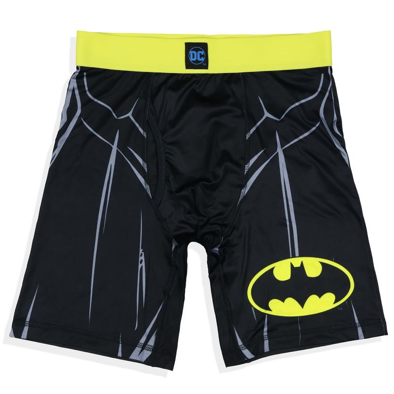 Intimo DC Comics Batman Boxer Briefs Men's Super Hero Bat Signal Snug Fit Underwear (S) Black