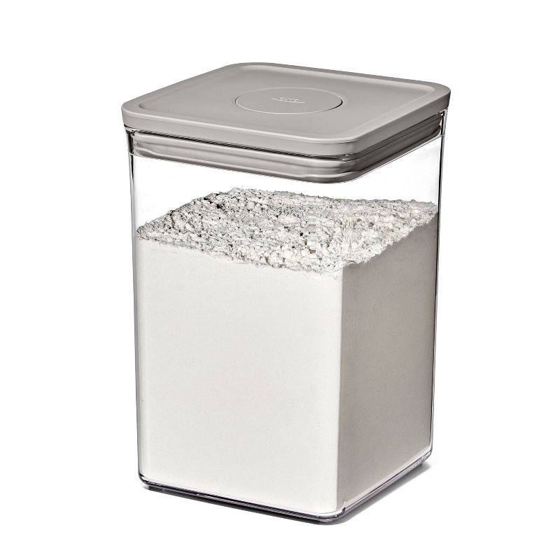 OXO POP 4.4qt Plastic Big Square Airtight Food Storage Container Stone