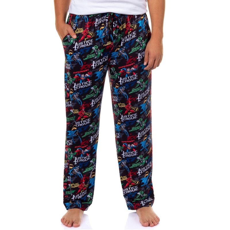 DC Comics Justice League Men's Superhero Lounge Sleep Pajama Pants Superman Batman Flash (XL)