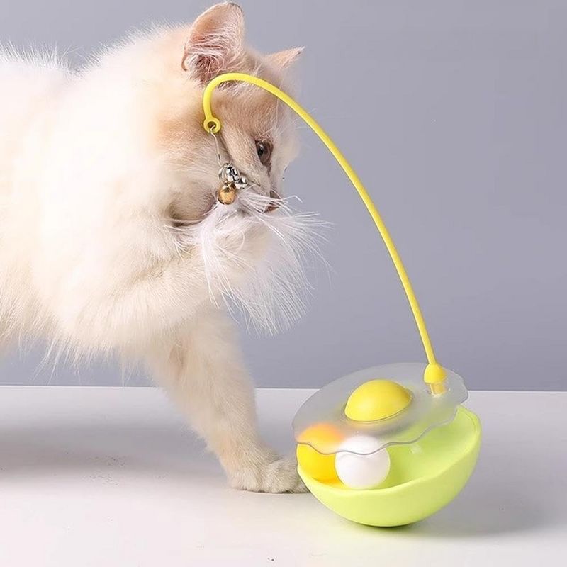 Interactive Cat Feather Toys 2025 Upgraded Interactive Cat Toys for Indoor Cats, Teaser Catnip Toy for Kitten Cats Yellow