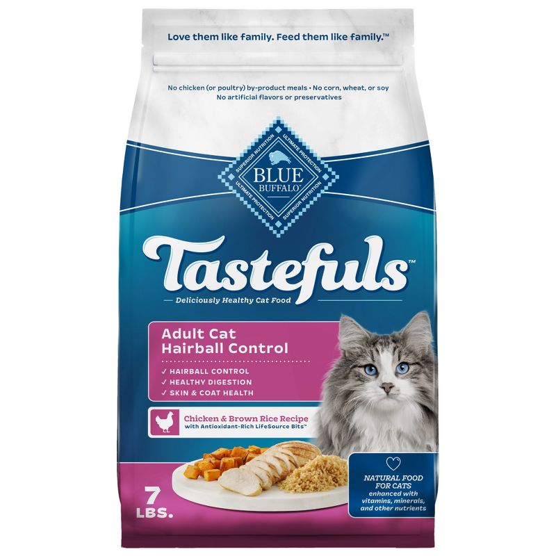 Blue Buffalo Tastefuls Hairball Control Natural Adult Dry Cat Food with Chicken - 7lbs