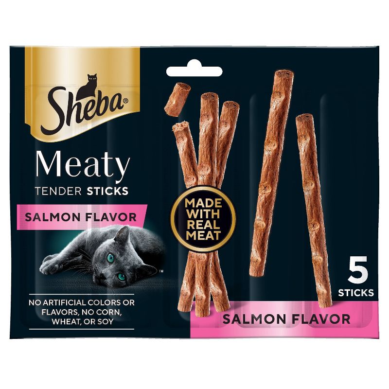 Sheba Meaty Tender Sticks Salmon Flavor Jerky Cat Treats - 0.7oz/5ct