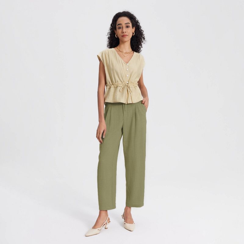 Women's Barrel Leg Palazzo Pants - A New Day™ Olive Green XL