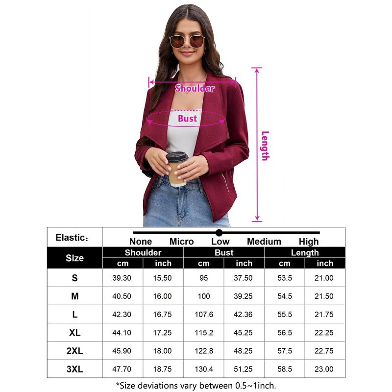 Women's Faux Suede Jackets 2025 Spring Fall Clothes Long Sleeve Open Front Cropped Coat Outwear