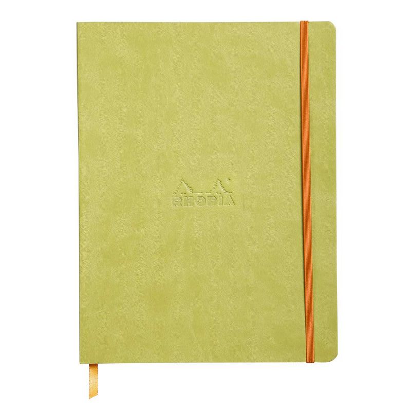 Rhodia Rhodiarama Softcover Notebook - 80 Lined Sheets - 9 3/4 x 7 1/2 - Anise