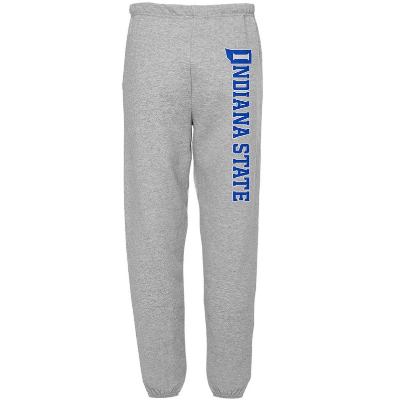 Men's Campus Lab Indiana State University Collegiate Team Logo Jogger Sweatpants Athletic Heather Medium