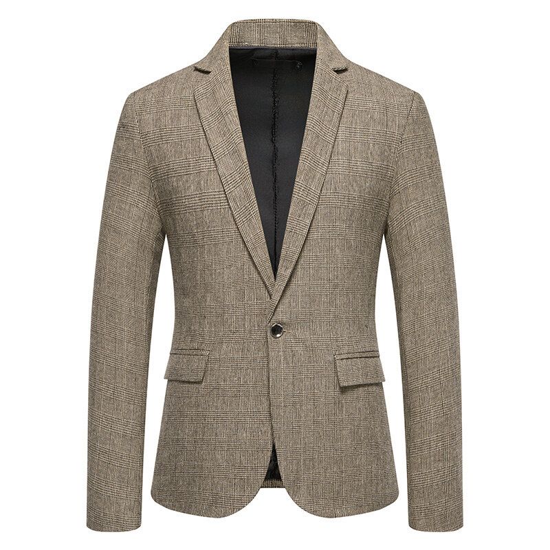 Men's Button Suit Jacket All-Season Lightweight Jacket Multipurpose with Comfortable Fit,Khaki,XL